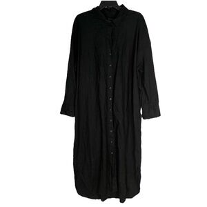 Nwot Banana Republic Black Linen Shirt Midi Dress XXL Plus Size Summer Kaftan